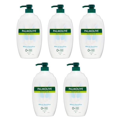 Palmolive Naturals Mild & Sensitive Body Wash 1L Pack of 5