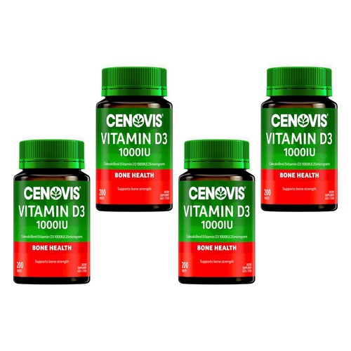 Cenovis Vitamin D3 1000IU 200 Tablets x 3 Bundle of 4