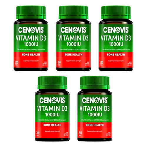 Cenovis Vitamin D3 1000IU 200 Tablets x 3 Bundle of 5