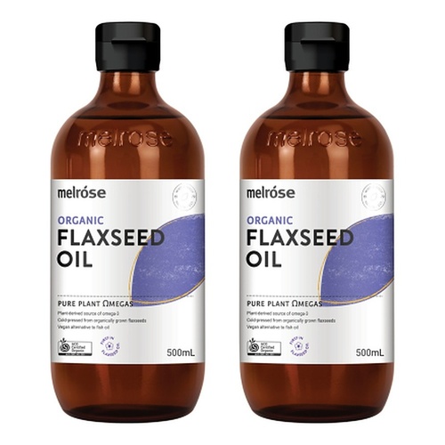 Melrose Health Organic Flaxseed Oil 500mL Pack of 2