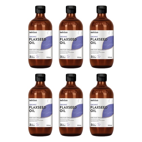 Melrose Health Organic Flaxseed Oil 500mL Pack of 6