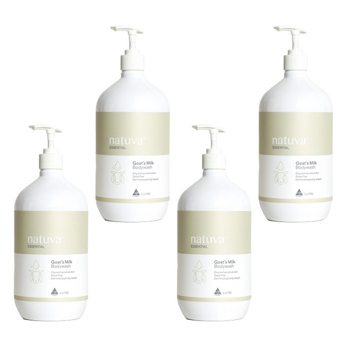 Natuva Body Goats Milk Body Wash 1 L Pack of 4