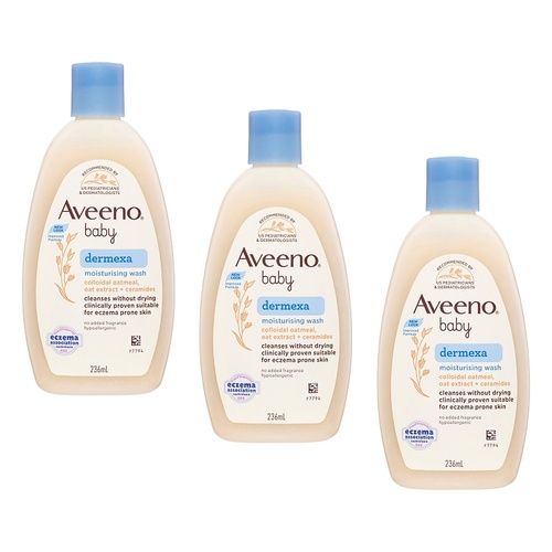 Aveeno Baby Dermexa Moisturising Wash 236mL Pack of 3