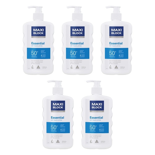 Maxiblock Sun Essential SPF50+ 500mL Pack of 5