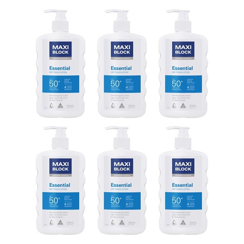 Maxiblock Sun Essential SPF50+ 500mL Pack of 6