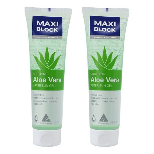 Maxiblock Sun After Sun Aloe Gel 125mL Pack of 2