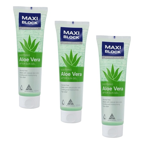 Maxiblock Sun After Sun Aloe Gel 125mL Pack of 3