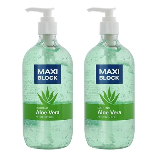 Maxiblock Sun After Sun Aloe Gel 500mL Pack of 2