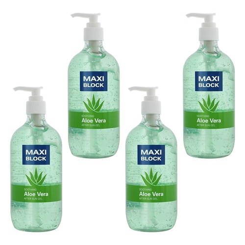 Maxiblock Sun After Sun Aloe Gel 500mL Pack of 4