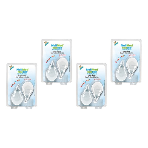 Neilmed Nasabulb Nose Aspirator 2 Pack Bundle of 4