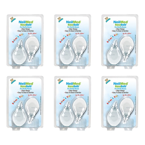 Neilmed Nasabulb Nose Aspirator 2 Pack Bundle of 6