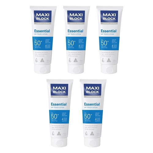 Maxiblock Sun Essential Sunscreen SPF50+ 100mL Pack of 5
