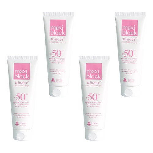 Maxiblock Sun Kinder Sunscreen SPF50+ 100mL Pack of 4