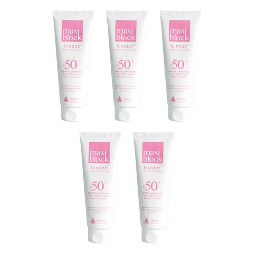 Maxiblock Sun Kinder Sunscreen SPF50+ 100mL Pack of 5