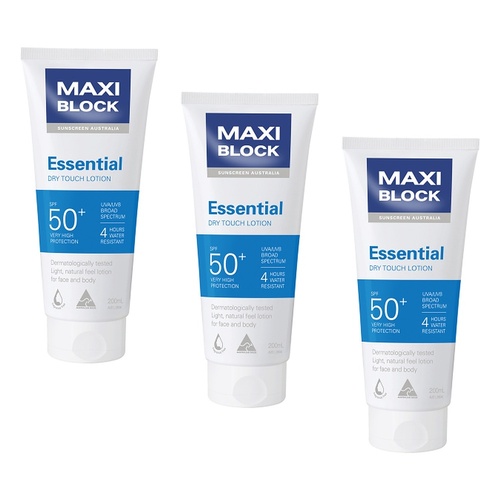 Maxiblock Sun Essential SPF50+ 200mL Pack of 3