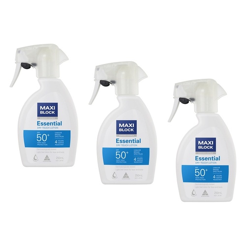 Maxiblock Sun Essential SPF50+ Spray 250mL Pack of 3