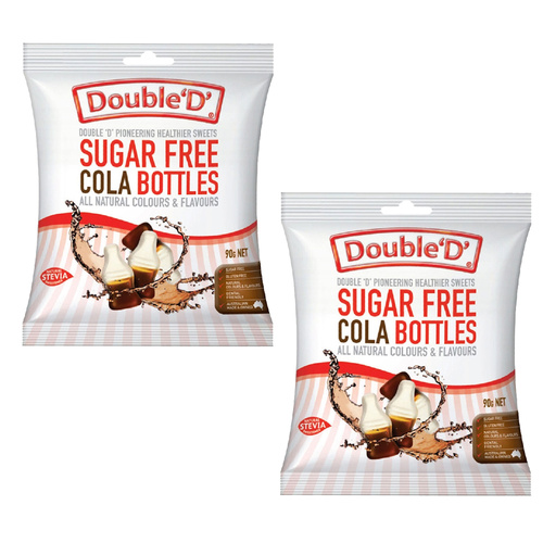 Double D Sugar Free Cola Bottles 90g x2 Twin Pack Gluten Free Dental Friendly