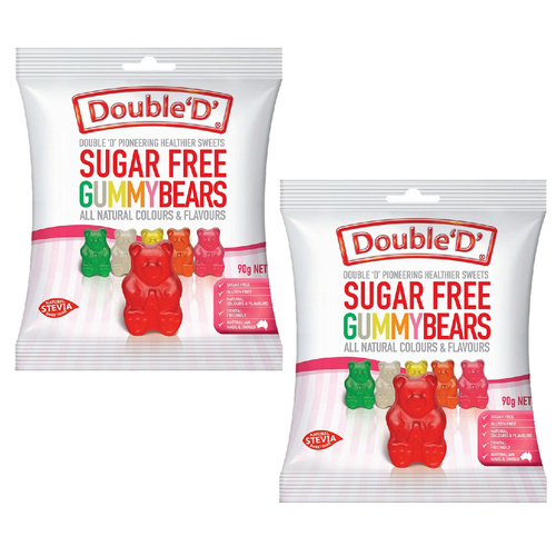 Double D Sugar Free Gummy Bears 2 x 90g Twin Pack Gluten Free