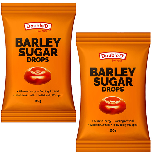 Double D Barley Sugar Lollies 200g x2 Aussie Made Natural Drops
