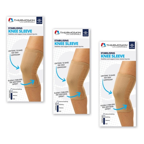 Thermoskin Stabilising Knee Sleeve Extra Large Beige Pack of 3