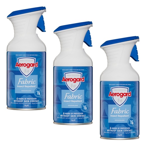 Aerogard Insect Repellent Fabric Spray Odourless 150g Pack of 3