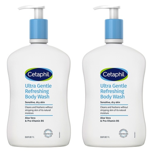 Cetaphil Ultra Gentle Refreshing Body Wash 1L Pack of 2