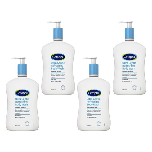 Cetaphil Ultra Gentle Refreshing Body Wash 1L Pack of 4