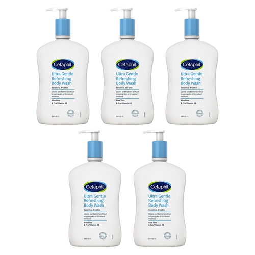 Cetaphil Ultra Gentle Refreshing Body Wash 1L Pack of 5