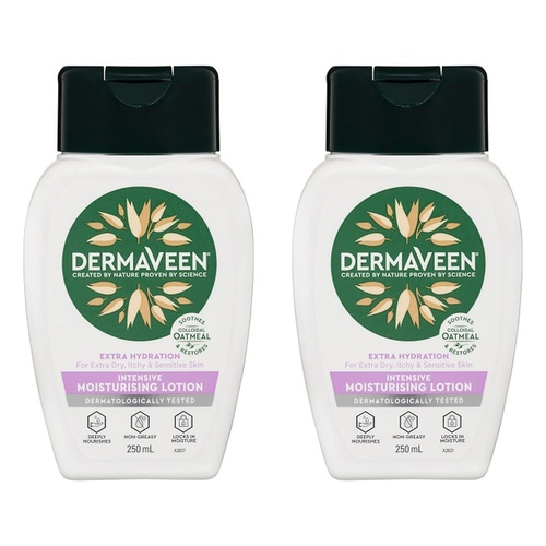 DermaVeen Extra Hydration Intensive Moisturising Lotion 250mL Pack of 2