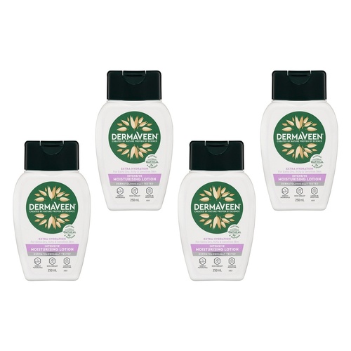 DermaVeen Extra Hydration Intensive Moisturising Lotion 250mL Pack of 4