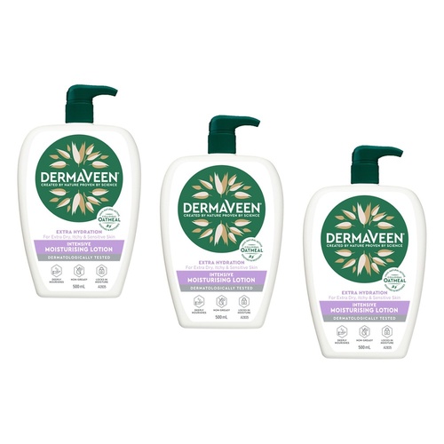 DermaVeen Extra Hydration Lotion for Extra Dry, Itchy & Sensitive Pack of 3