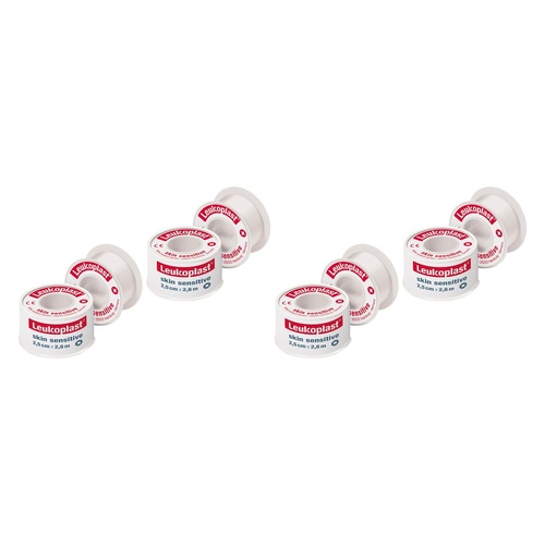 Leuko Leukoplast Skin Sensitive Wide Arch Fixation Medical Tape 2.5cm Pack of 4