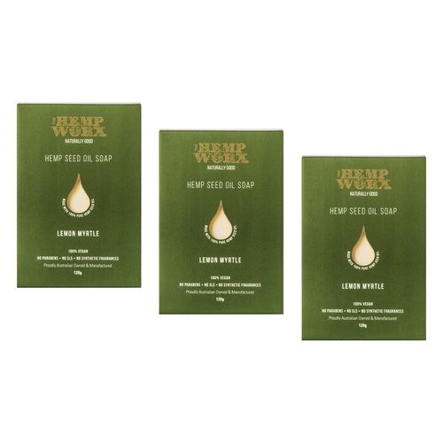 Hemp Worx Lemon Myrtle Soap 120g Pack of 3