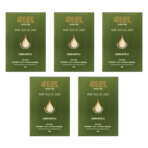 Hemp Worx Lemon Myrtle Soap 120g Pack of 5