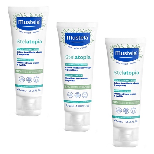 Mustela Stelatopia Emollient Face Cream 40mL Pack of 3