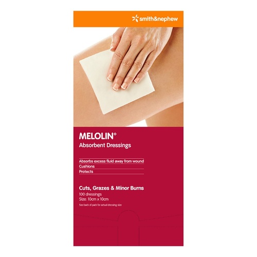 Melolin Absorbent Wound Pad 10cm x 10cm 100 Pack