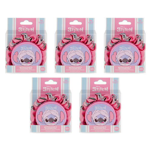 Disney Stitch Pamper Gel Face Mask and Scrunchie Gift Set 2PC Pack of 5