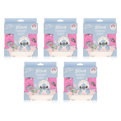 Disney Stitch Pamper Hair Turban Microfiber Towel Wrap Lilo and Stitch Pack of 5