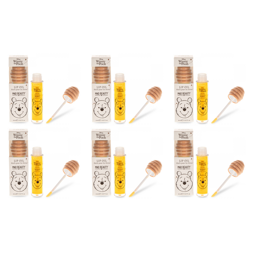 Disney Winnie the Pooh Lip Oil 8ml Mad Beauty Honey Pot Kids Gift Pack of 6
