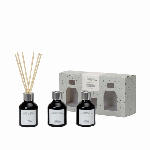 French Connection Reed Diffuser Collection Black 60mL x 3