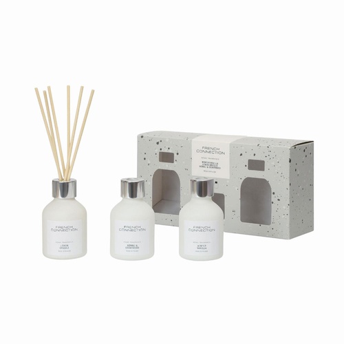 French Connection Reed Diffuser Collection White 60mL x 3