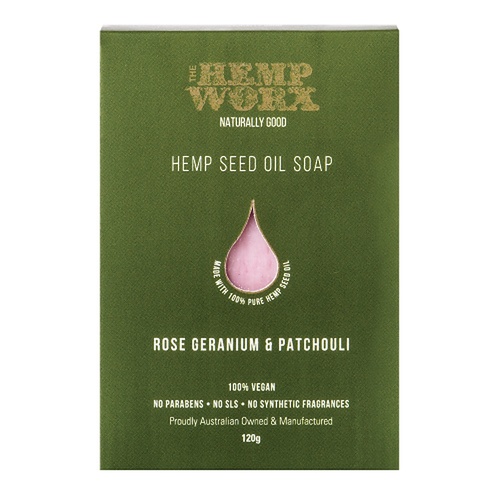 Hemp Worx Rose Geranium & Patchouli Soap 120g