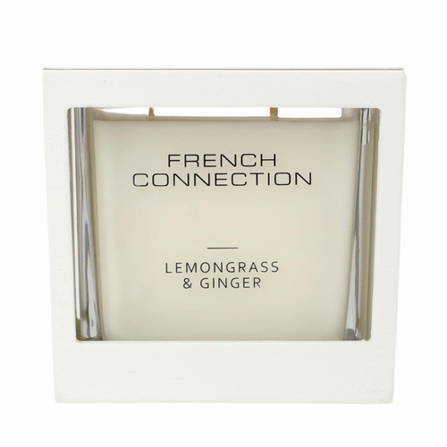 French Connection Wooden Range Candle Lemongrass Ginger 200g