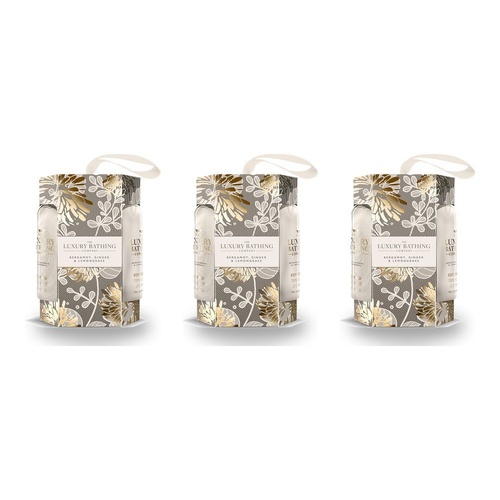 Luxury Bathing Co Bergamot Ginger & Lemongrass Gift Set 2 x 100mL Bundle of 3
