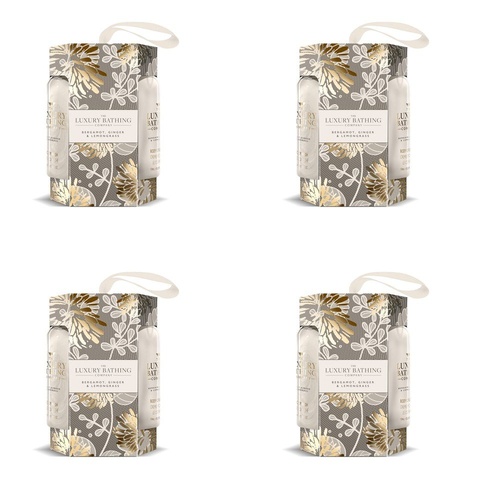Luxury Bathing Co Bergamot Ginger & Lemongrass Gift Set 2 x 100mL Bundle of 4