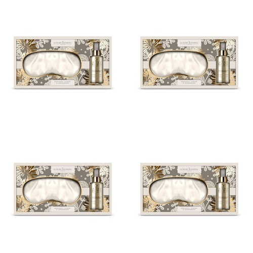 Luxury Bathing Co Bergamot Ginger & Lemongrass Sleep Set Eye Mask & Pillow Mist Bundle of 4