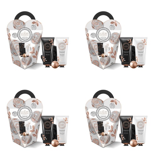 Luxury Bathing Co Sparkling Rose & Geranium Mini Revive Set 2 x 100mL Bundle of 4