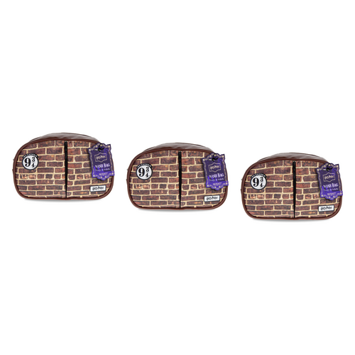 Warner Bros Harry Potter Cosmetic Bag Mad Beauty Platform 9 3/4 Wash Pack of 3