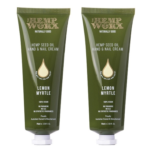Hemp Worx Lemon Myrtle Hand Cream 75mL Pack of 2
