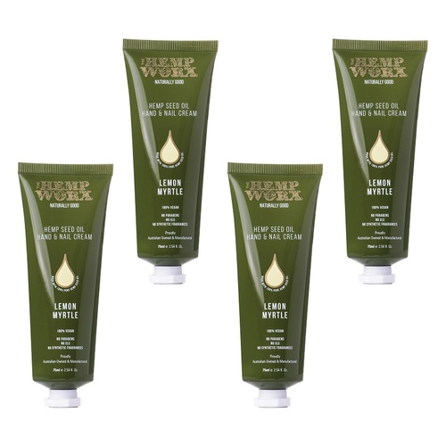 Hemp Worx Lemon Myrtle Hand Cream 75mL Pack of 4